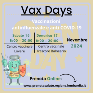 Vax Days - Vaccinazioni antinfluenzale e anti COVID-19