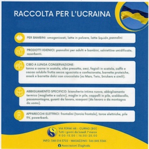 RACCOLTA PER L'UCRAINA